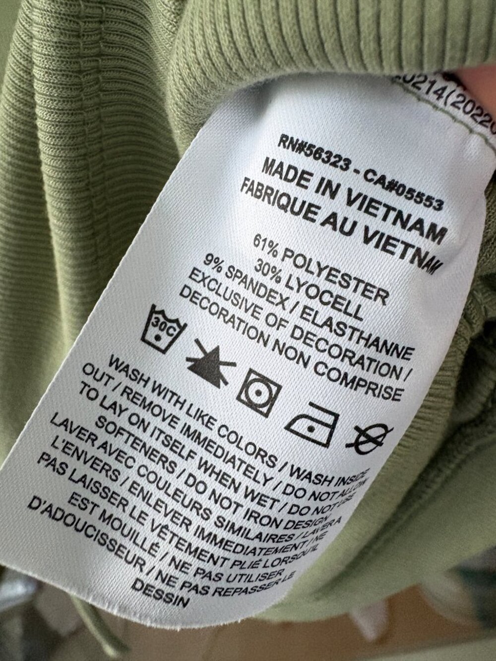 Nike swoosh ruched side ribbed long sleeve top sage green women's size L - Picture 6 of 6